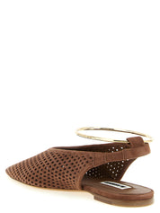 Jil Sander Brown Goatskin Ballet Flats