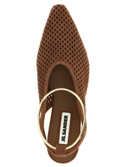Jil Sander Brown Goatskin Ballet Flats