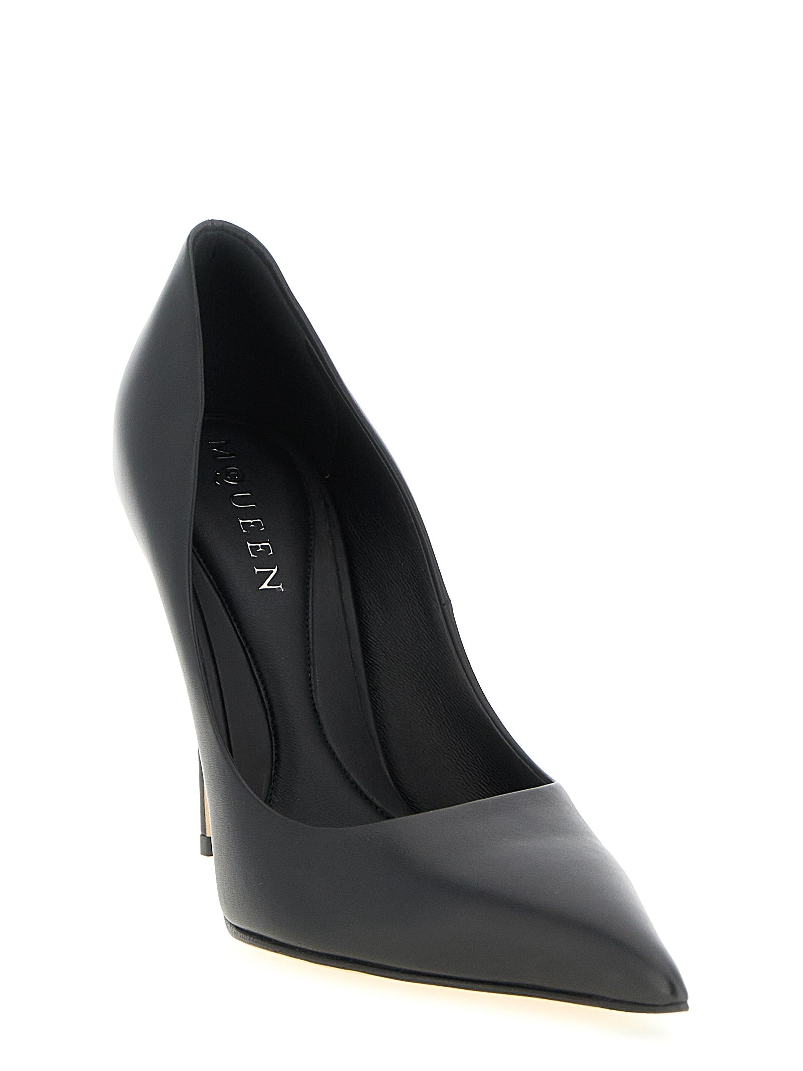 Alexander McQueen Black Calfskin High-Heel Pumps