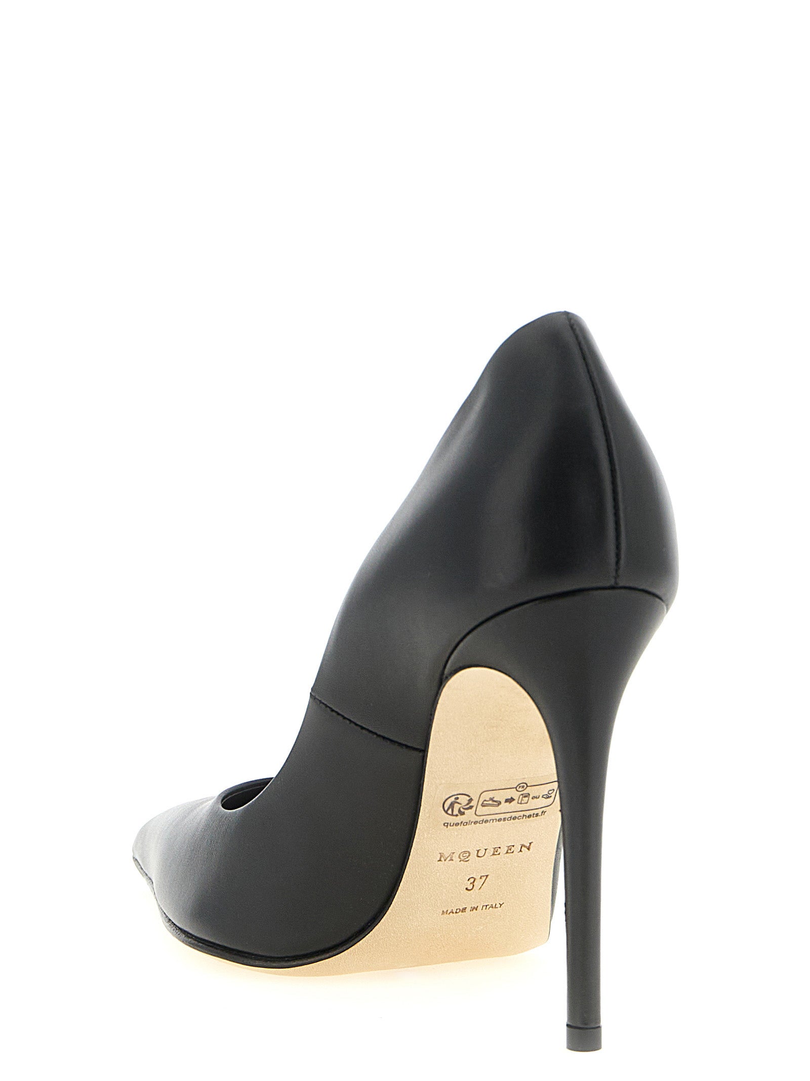 Alexander McQueen Black Calfskin High-Heel Pumps