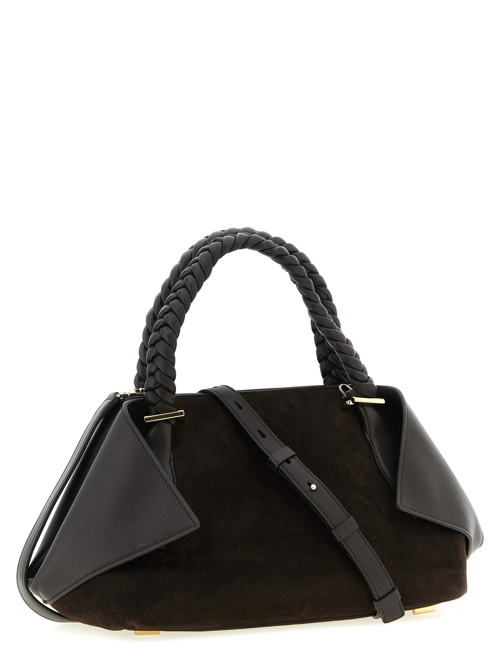 Ferragamo Brown Goat and Calf Leather Scarf TH S Handbag