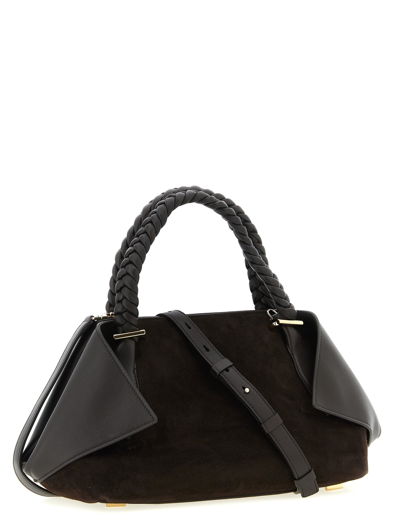 Ferragamo Brown Goat and Calf Leather Scarf TH S Handbag