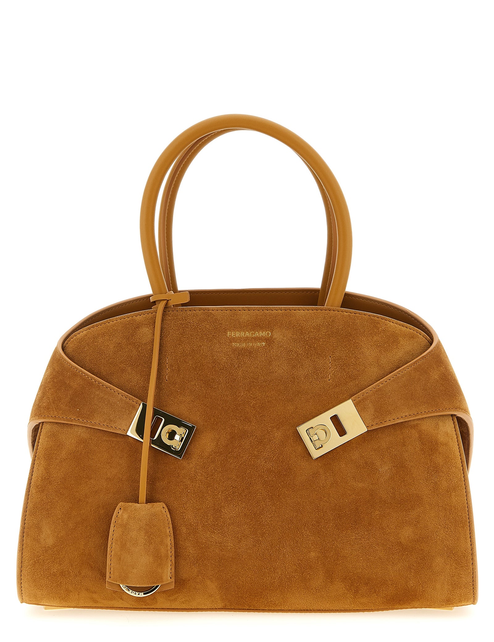 Ferragamo Beige Suede Handbag