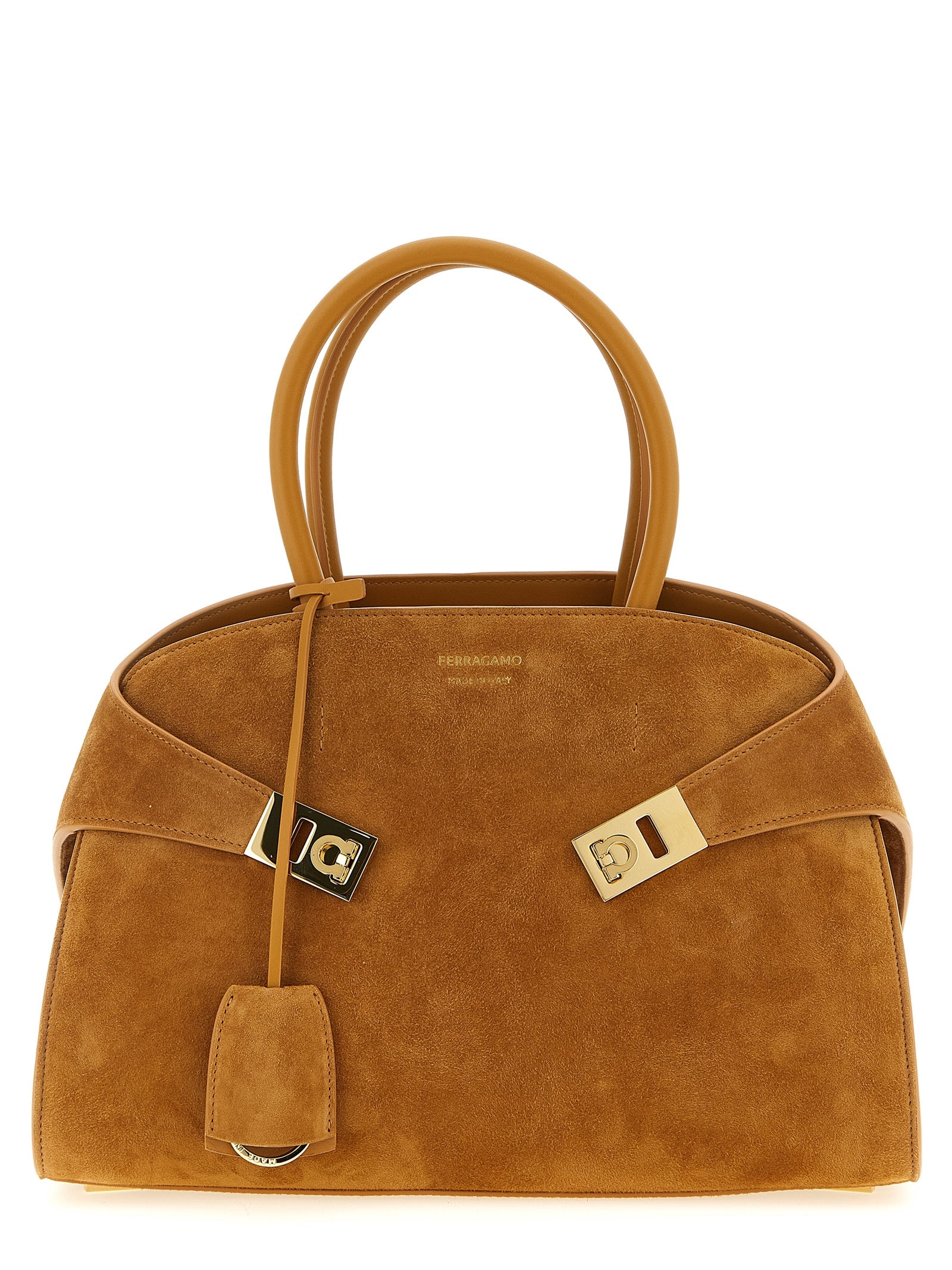 Ferragamo Beige Suede Handbag