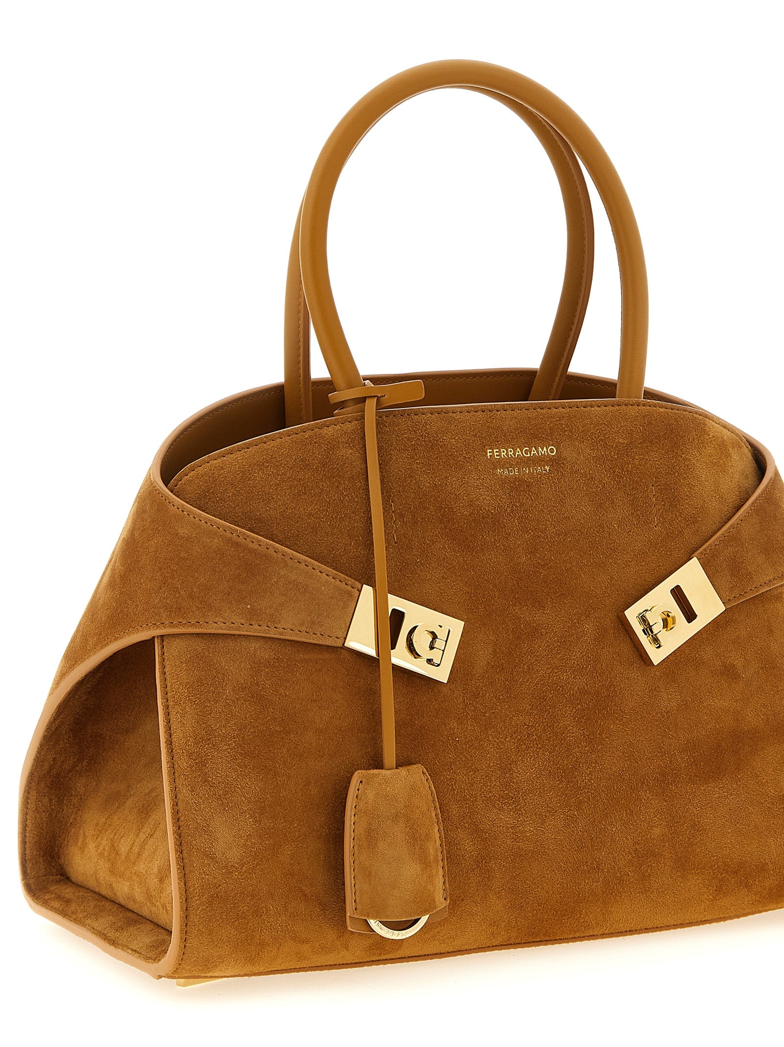 Ferragamo Beige Suede Handbag