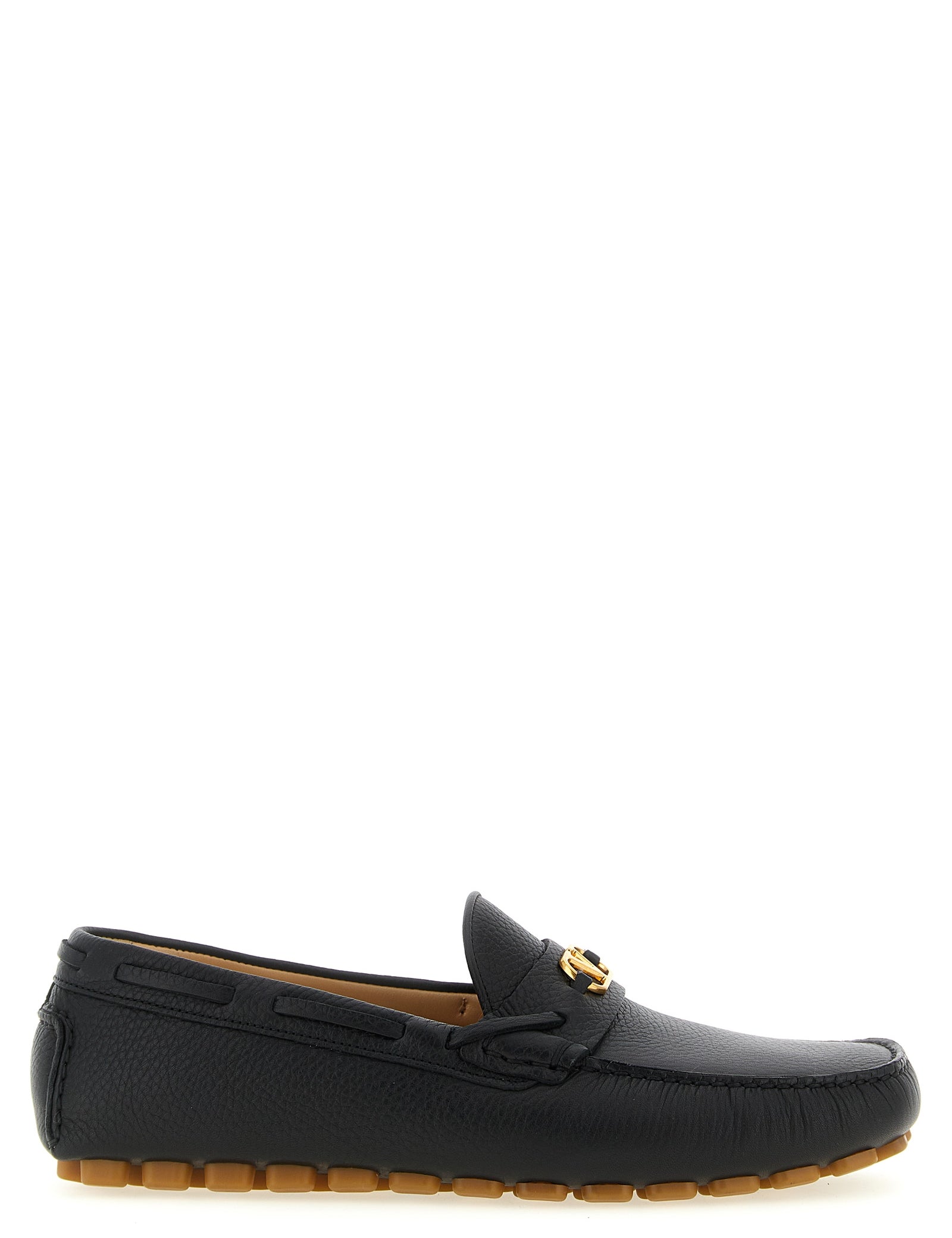 Valentino Garavani Black Calfskin Slip-On Loafers
