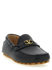 Valentino Garavani Black Calfskin Slip-On Loafers