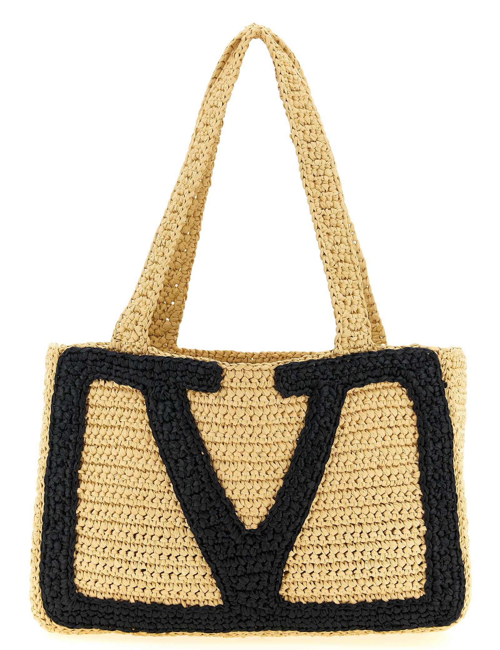 Valentino Garavani Beige Viscose Tote Bag