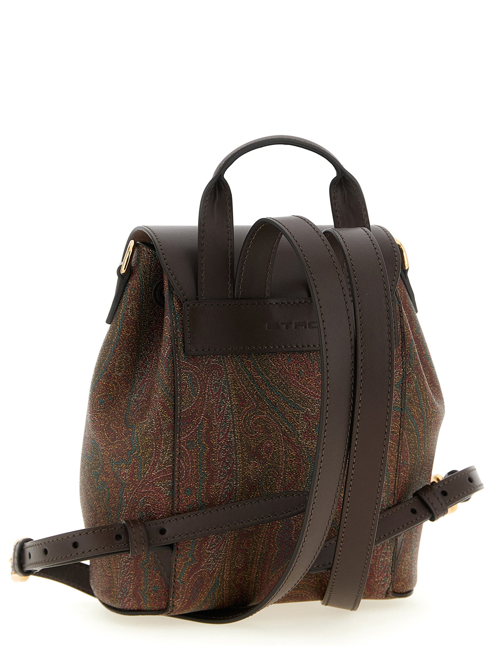 Etro Multicolor Cotton Leather Backpack