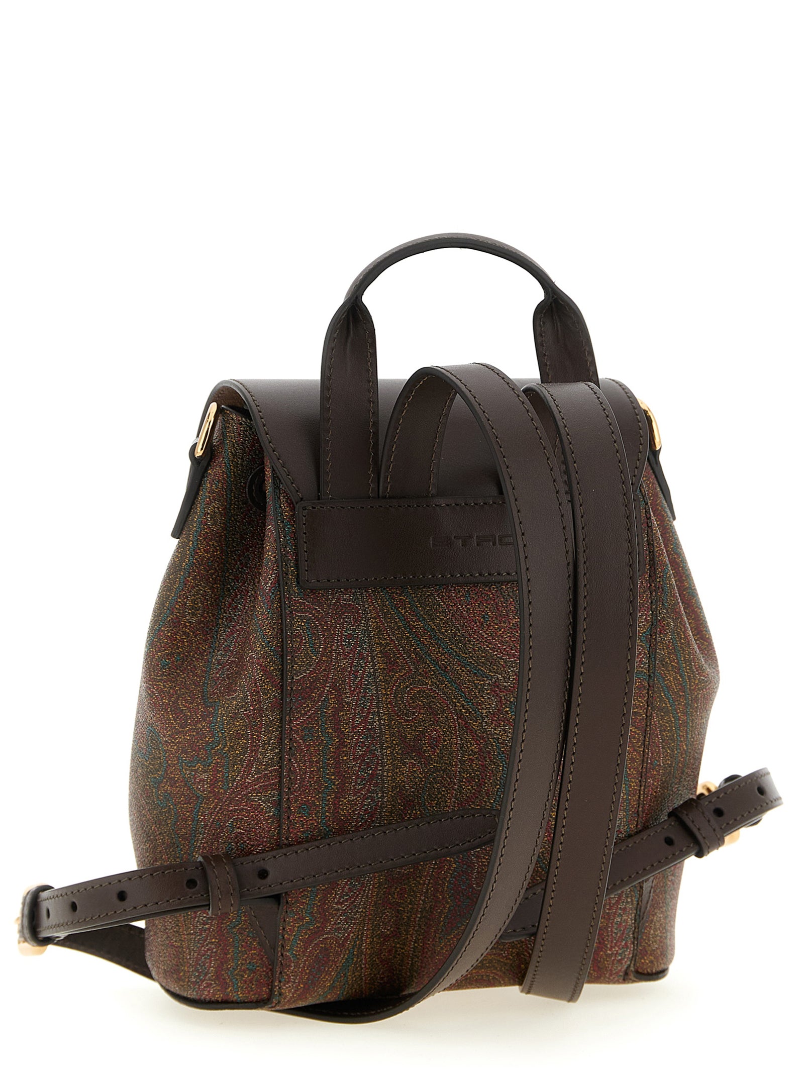 Etro Multicolor Cotton Leather Backpack