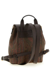 Etro Multicolor Cotton Leather Backpack
