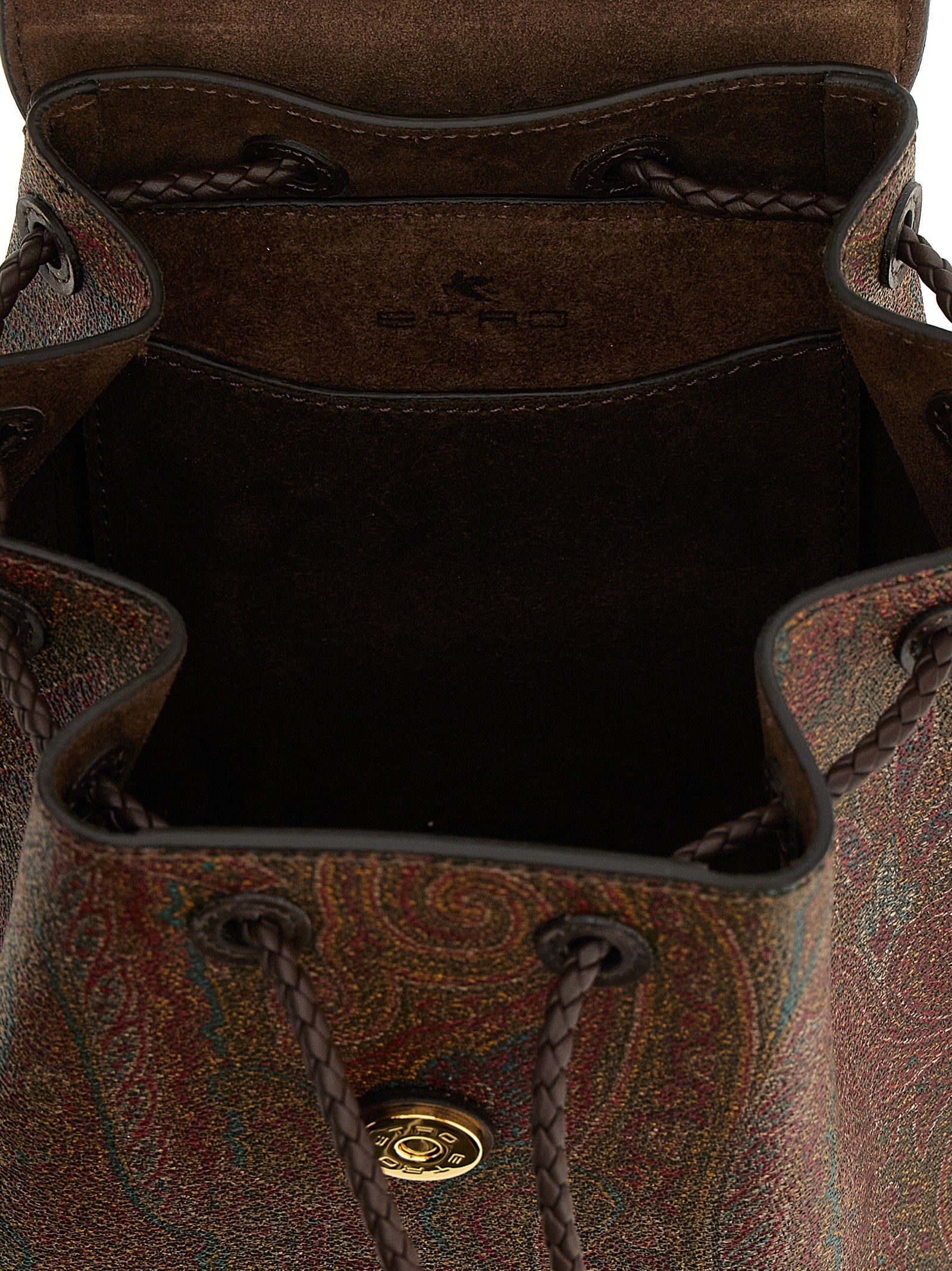 Etro Multicolor Cotton Leather Backpack