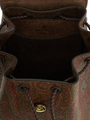 Etro Multicolor Cotton Leather Backpack