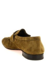 Christian Louboutin Brown Calfskin Slip-On Loafers