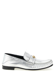 Versace Silver Lamb Leather Slip-On Loafers