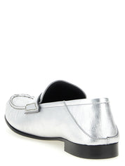 Versace Silver Lamb Leather Slip-On Loafers