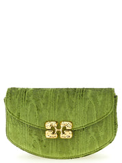 Ganni Green Moiré Velvet Wallet on Chain