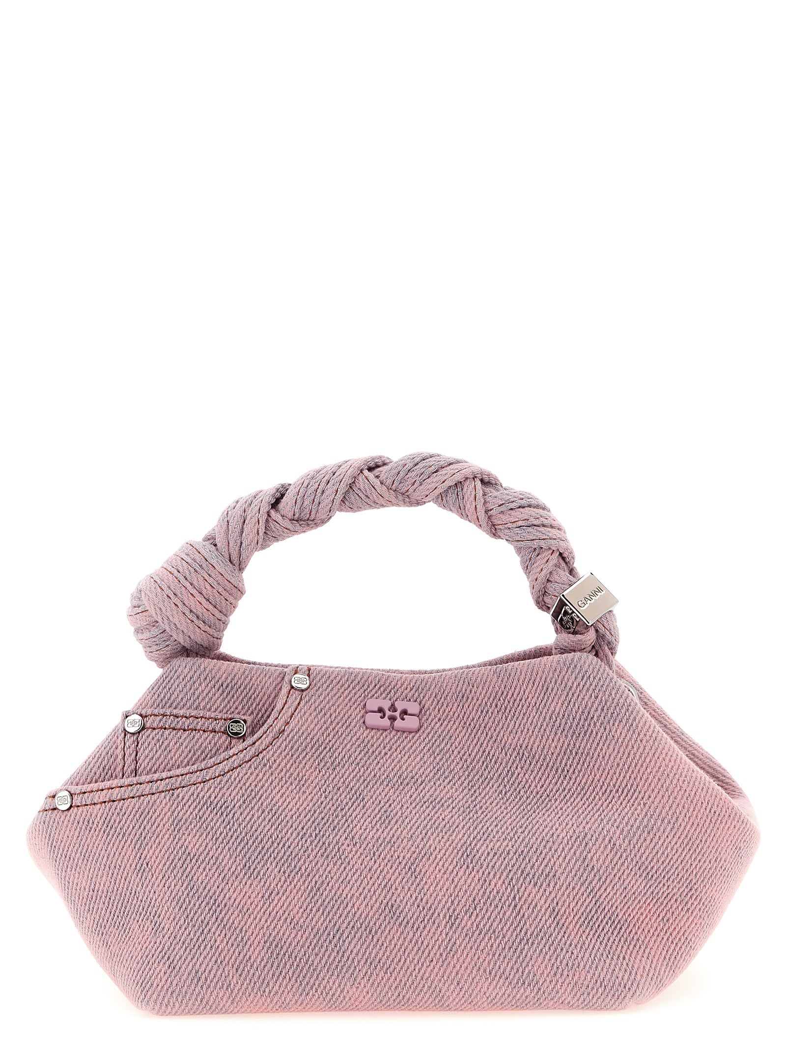 Ganni Pink Multicolor Organic Cotton Handbag
