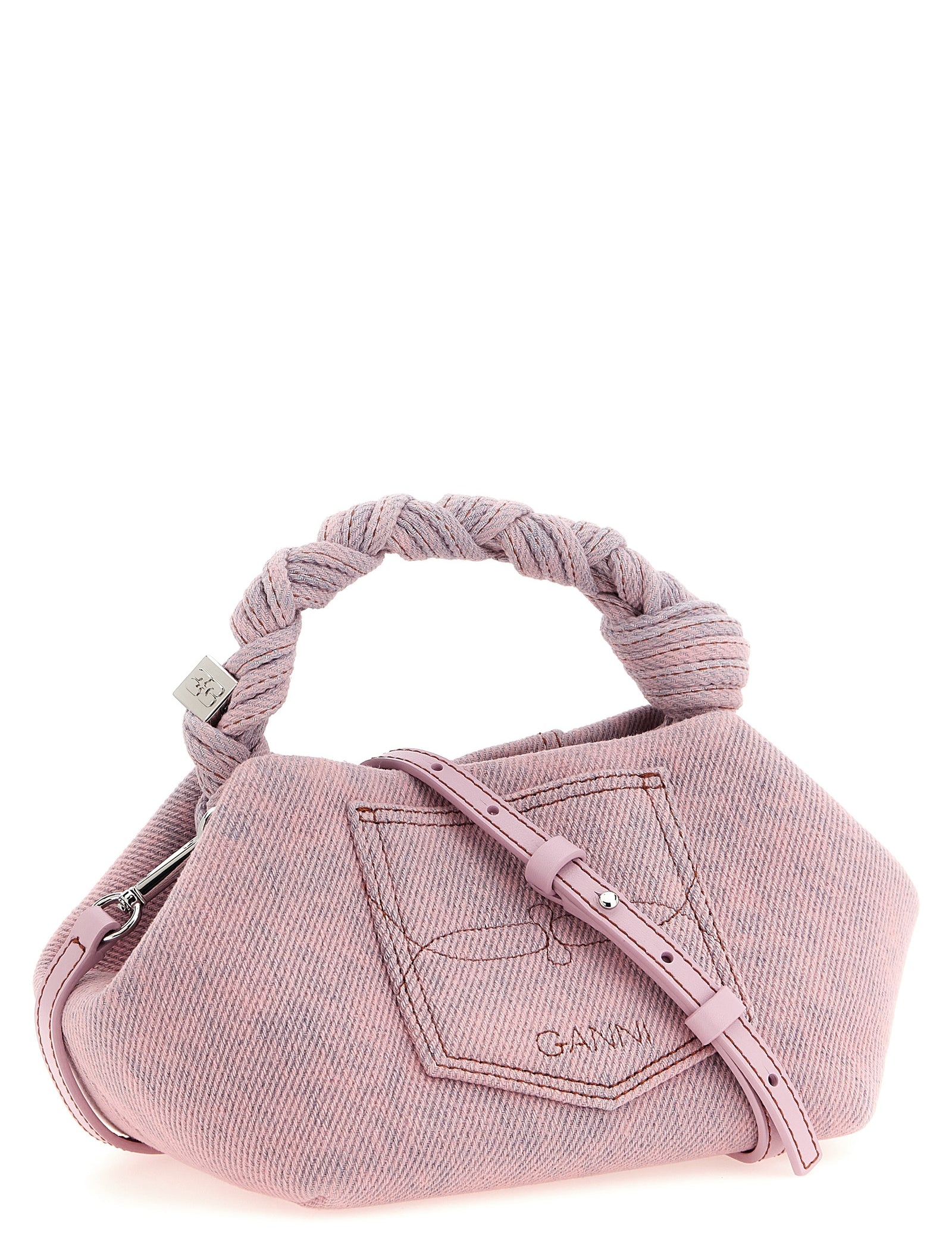 Ganni Pink Multicolor Organic Cotton Handbag