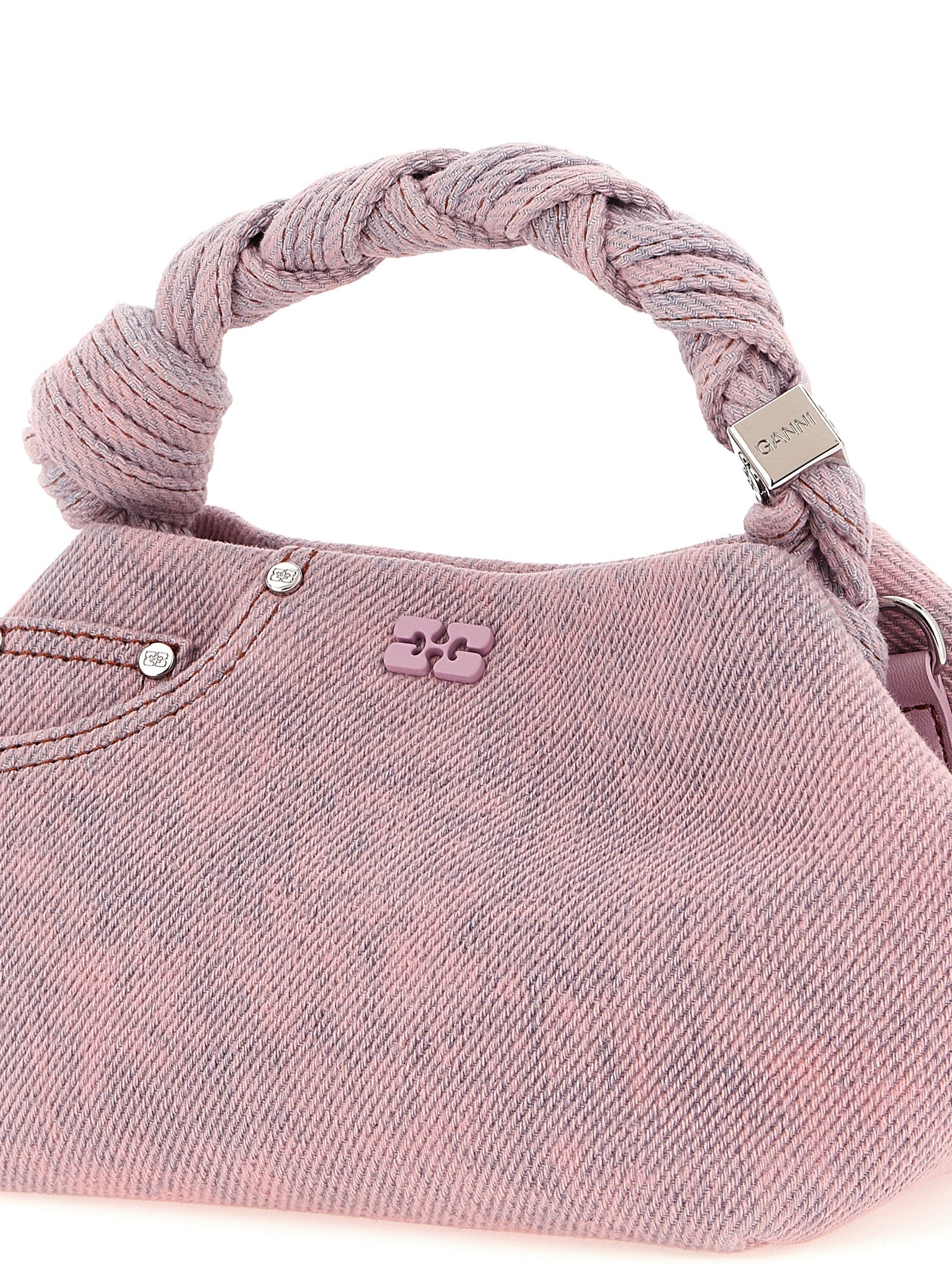 Ganni Pink Multicolor Organic Cotton Handbag