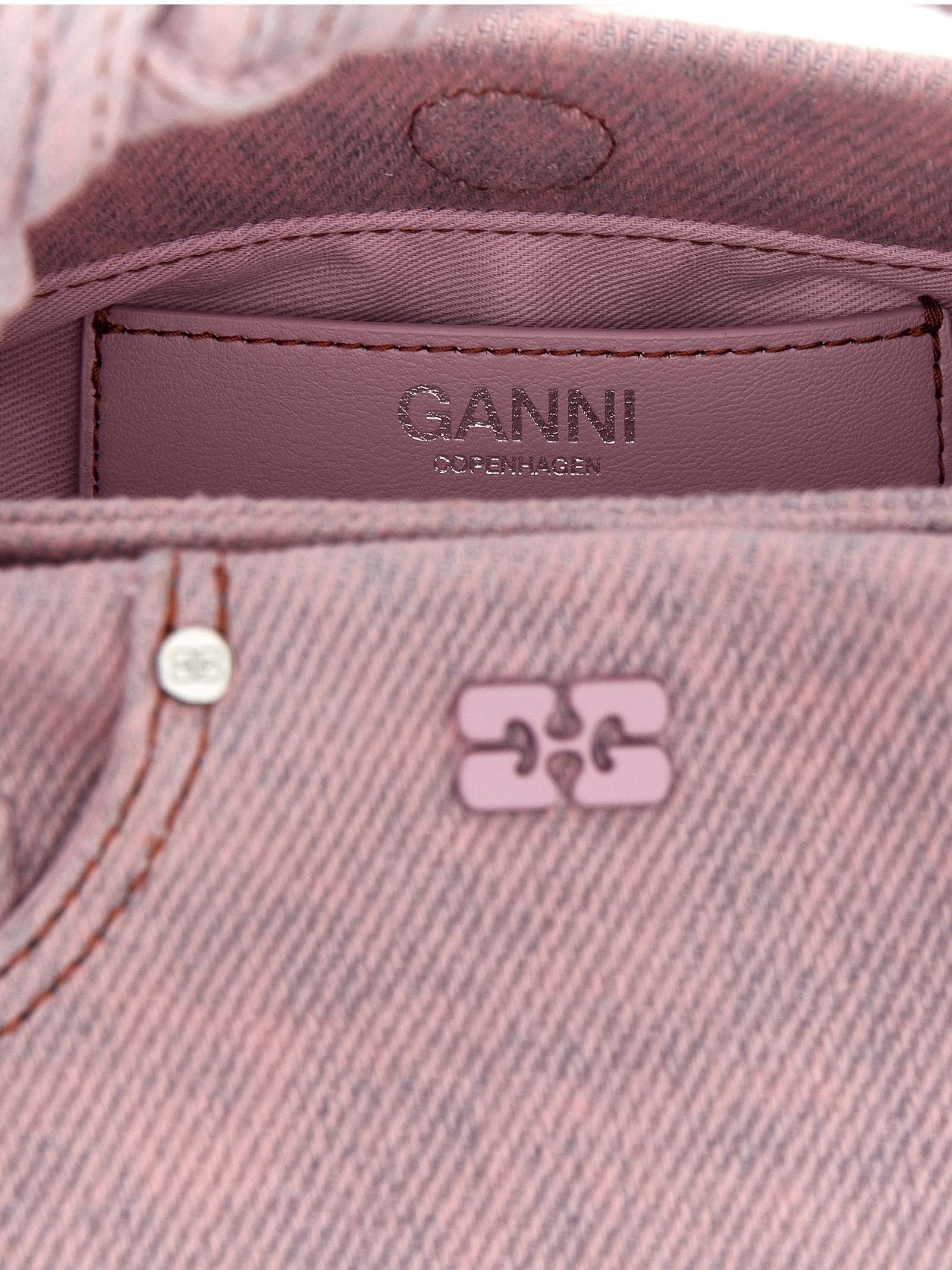 Ganni Pink Multicolor Organic Cotton Handbag