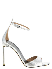Tom Ford Silver Leather Stiletto Heel Sandals