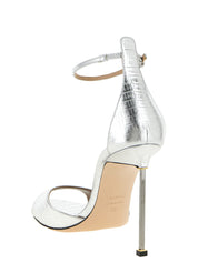 Tom Ford Silver Leather Stiletto Heel Sandals
