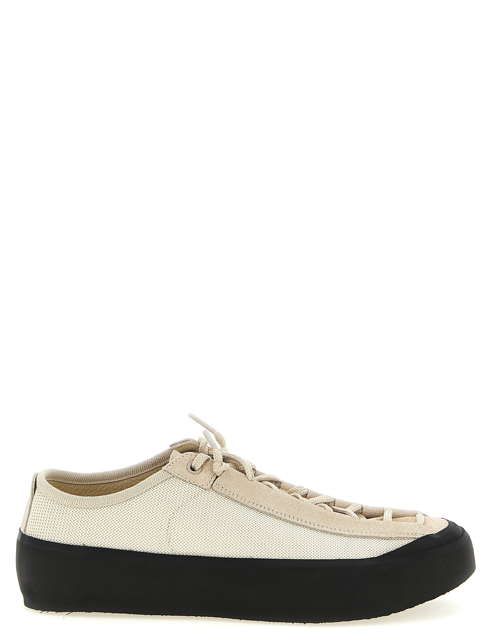 Stone Island Beige Calfskin Low Top Sneakers