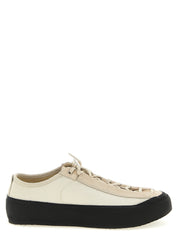 Stone Island Beige Calfskin Low Top Sneakers