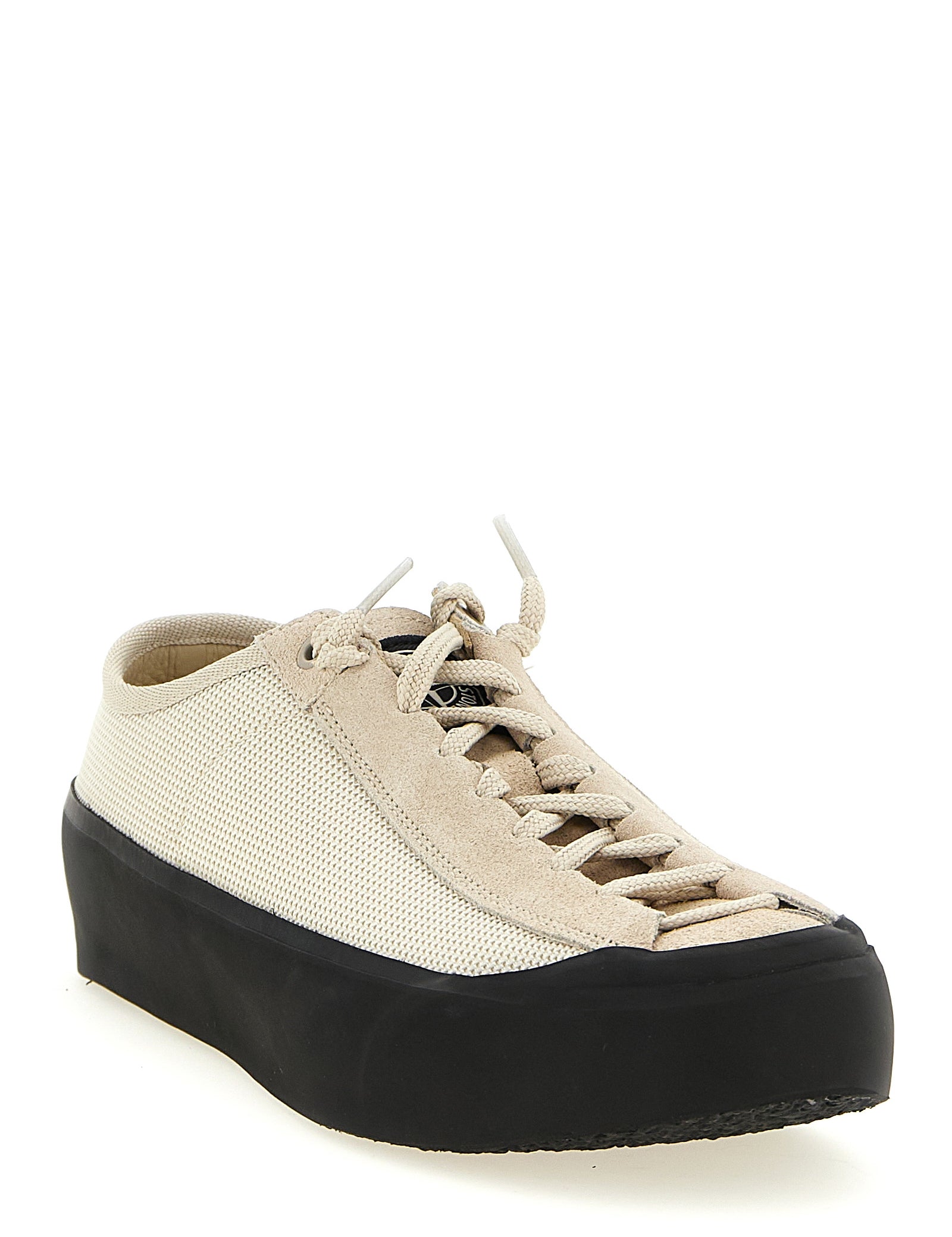 Stone Island Beige Calfskin Low Top Sneakers