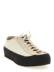 Stone Island Beige Calfskin Low Top Sneakers