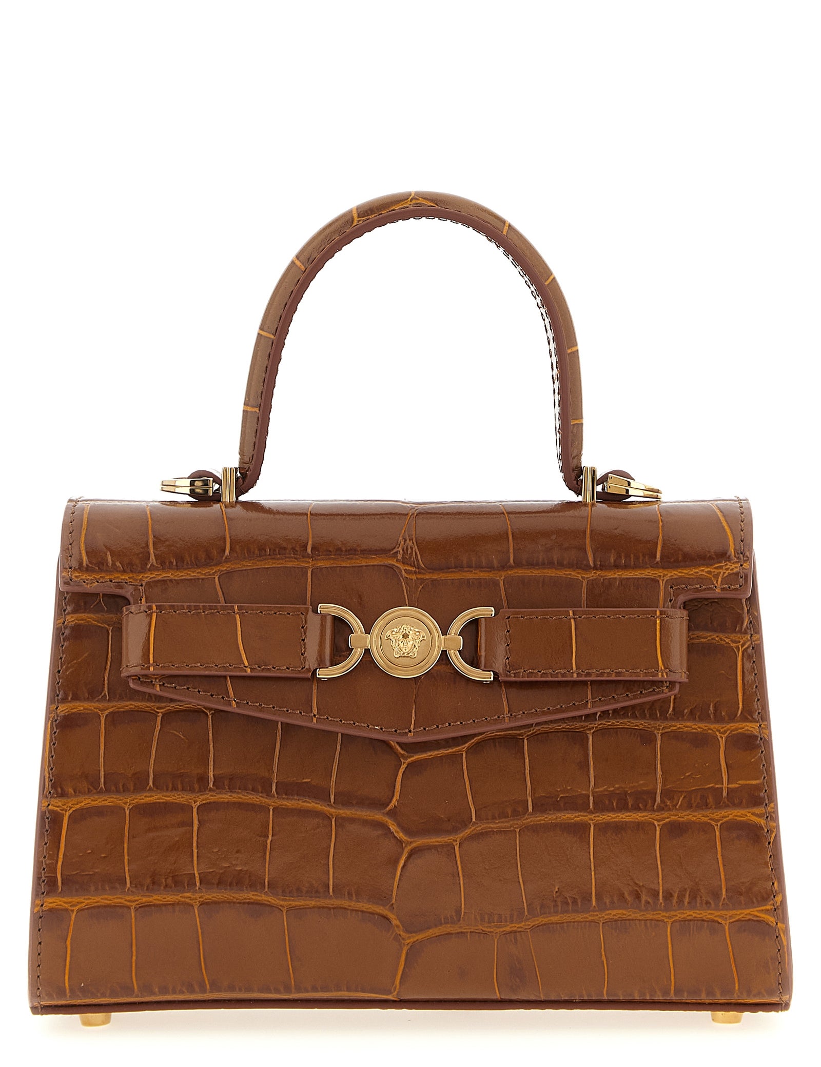 Versace Brown Calfskin Handbag