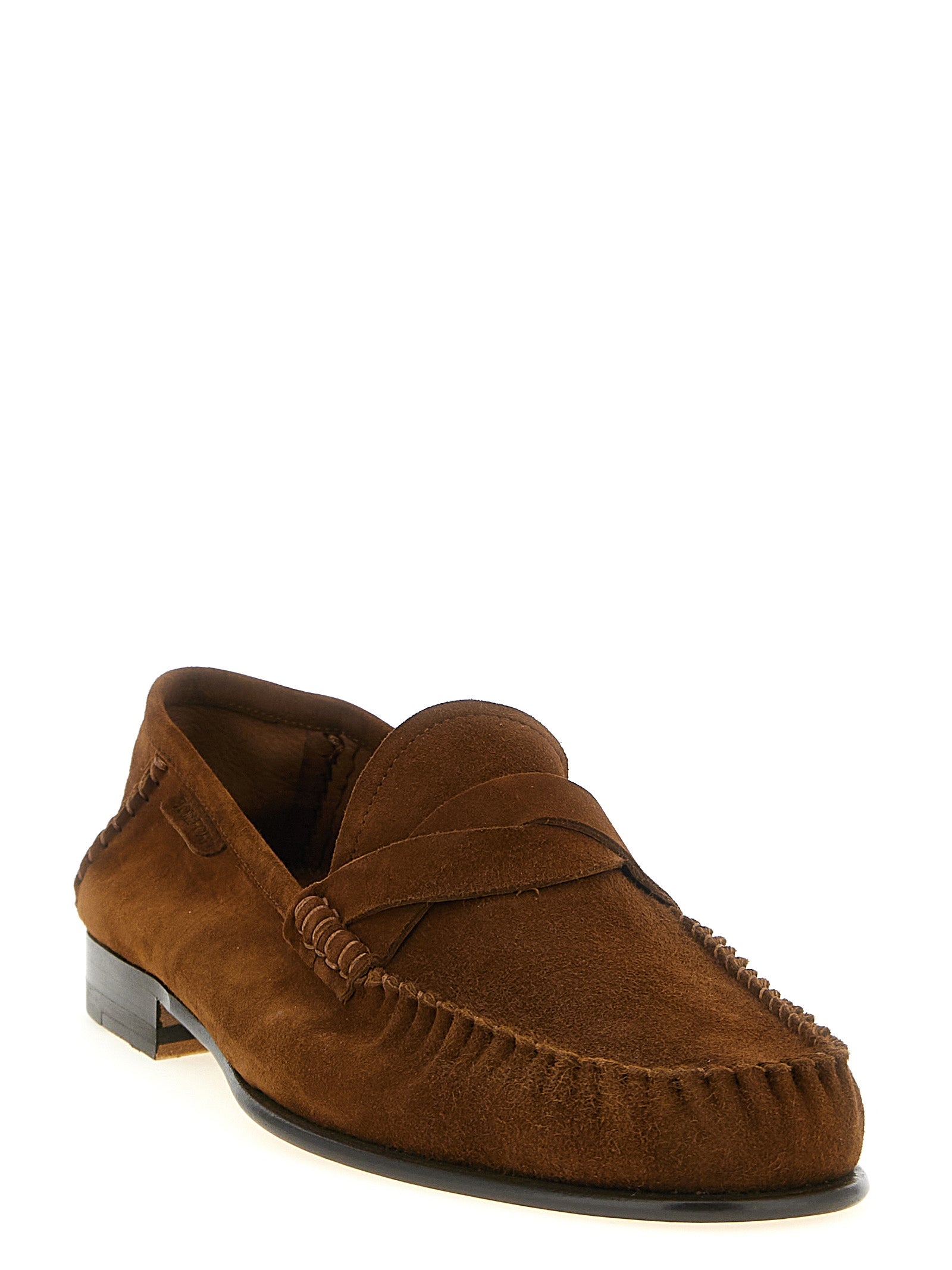 Tom Ford Brown Suede Slip-On Loafers