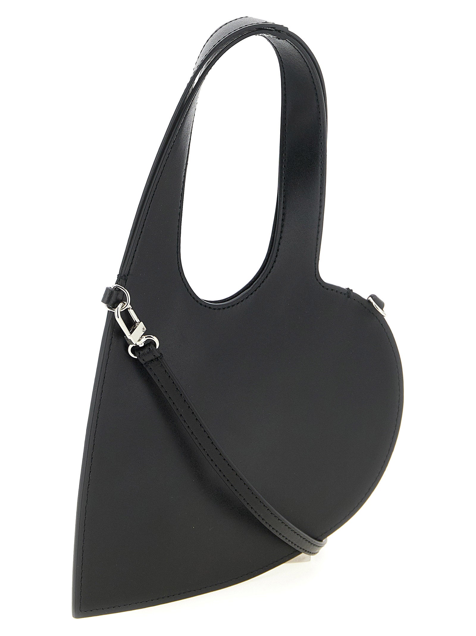 Coperni Black Cowhide Mini Heart Handbag