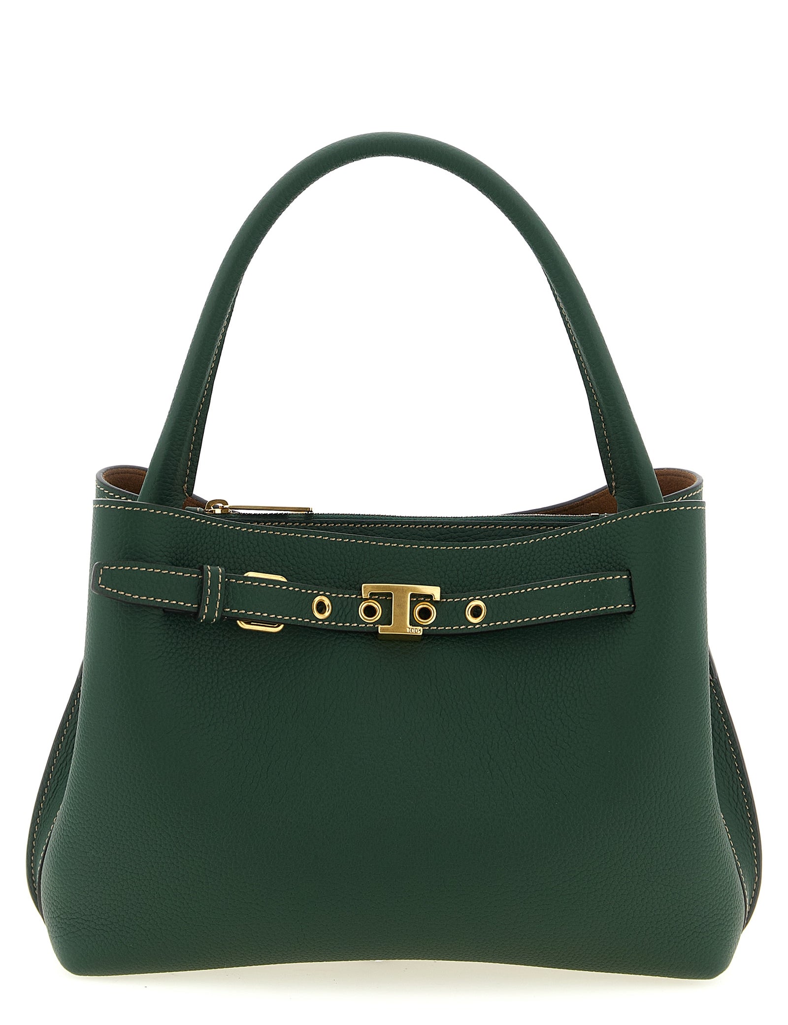 Tod's Bicolor Green Calfskin Mini Handbag