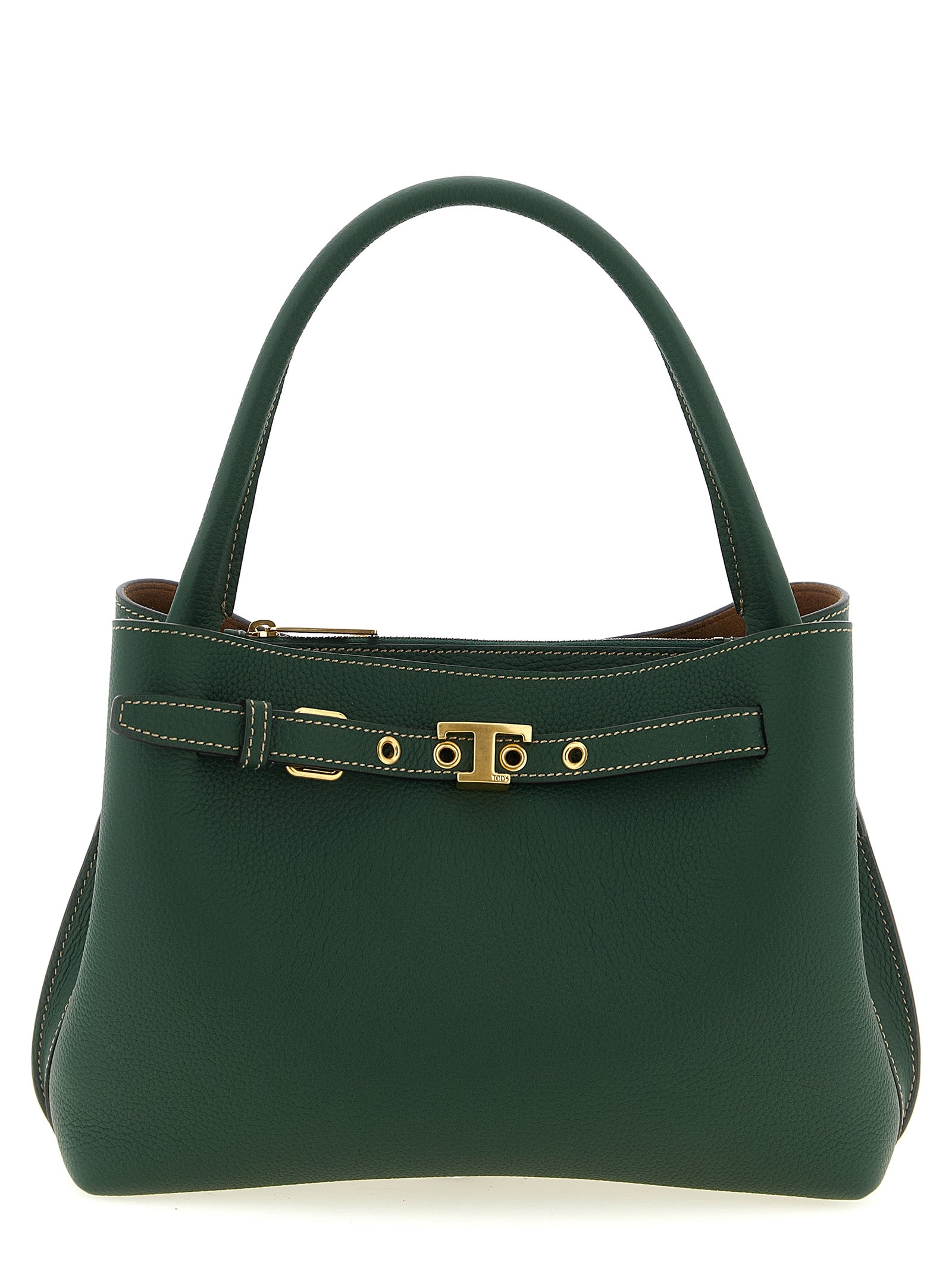 Tod's Bicolor Green Calfskin Mini Handbag