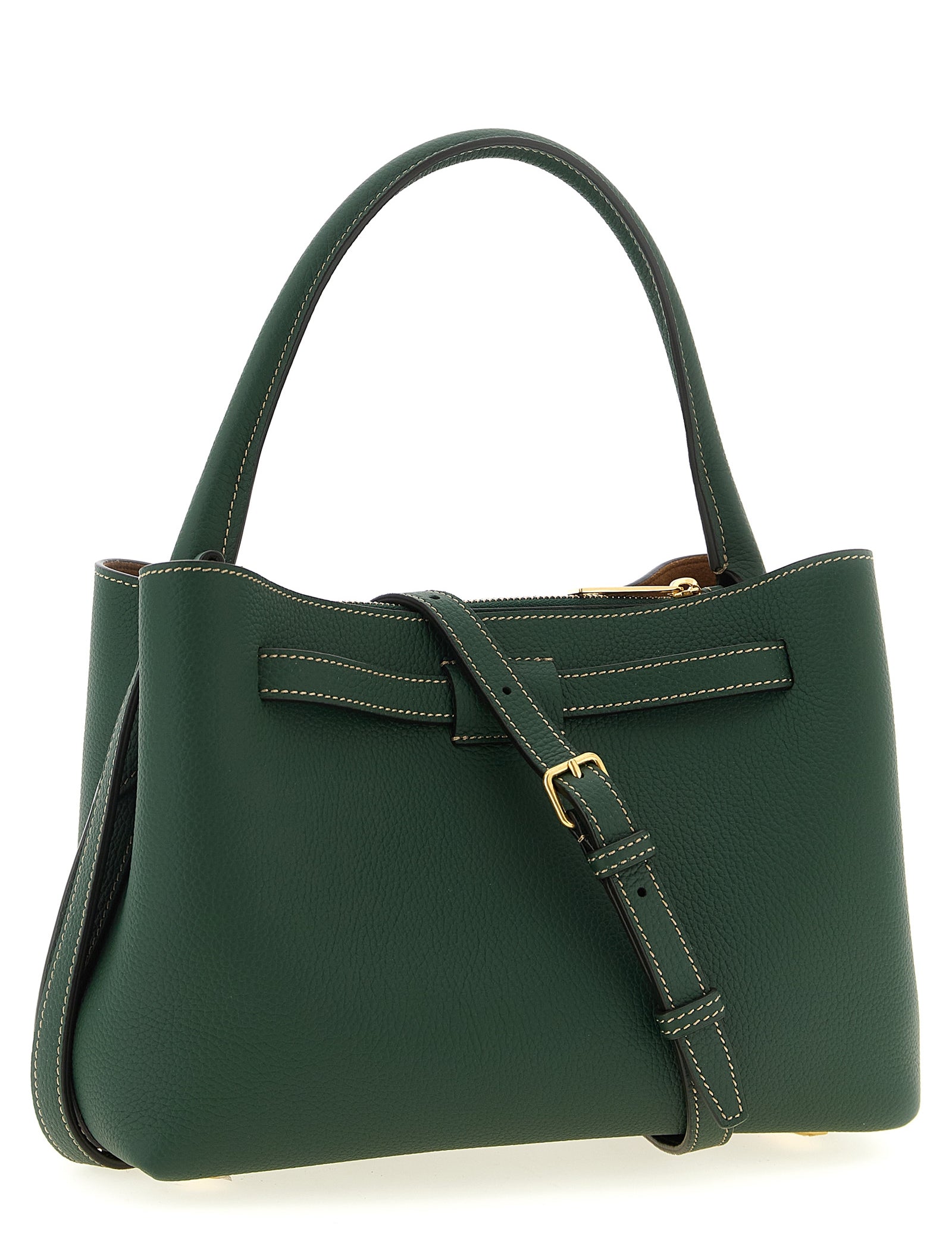 Tod's Bicolor Green Calfskin Mini Handbag