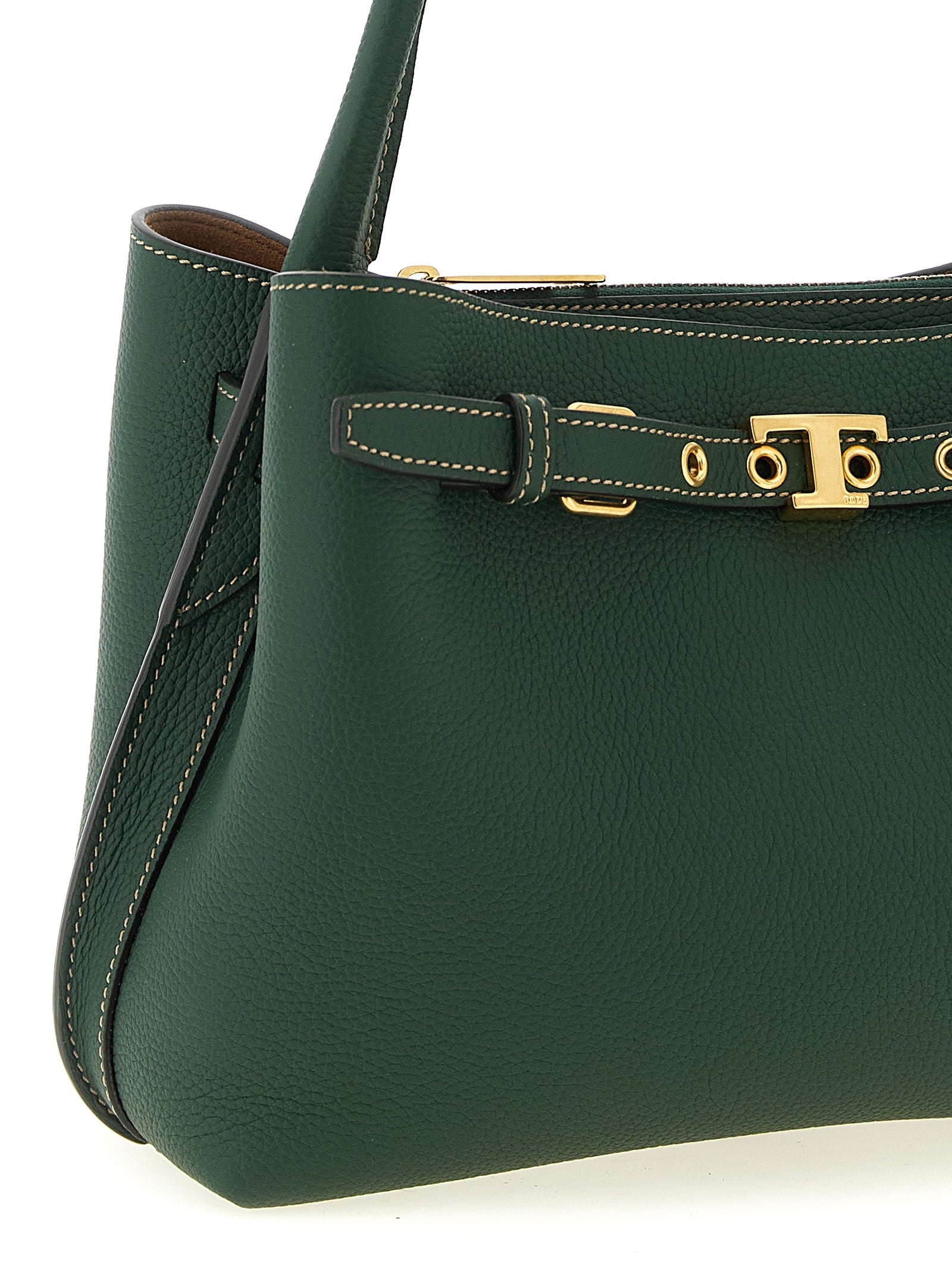 Tod's Bicolor Green Calfskin Mini Handbag