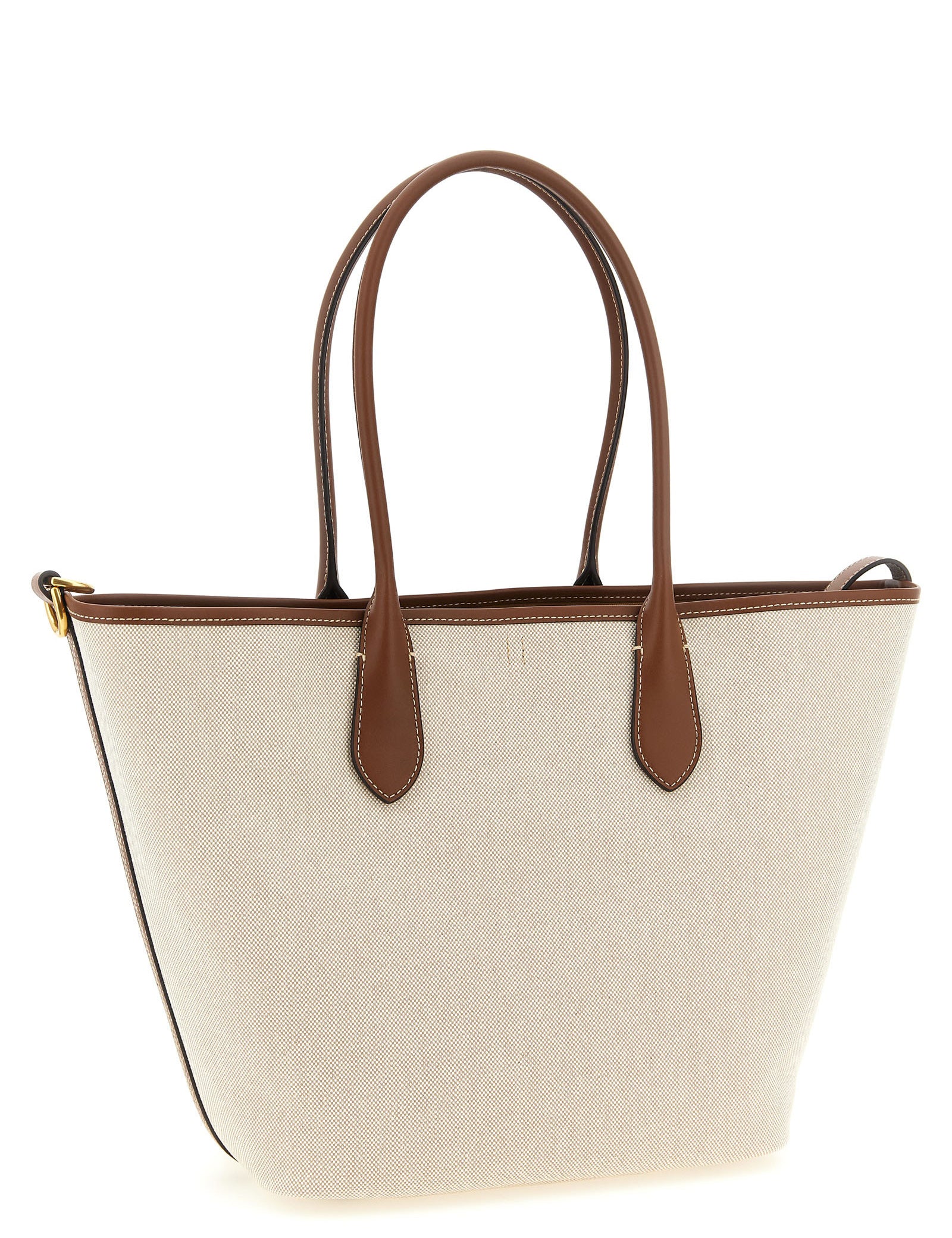 Polo Ralph Lauren Brown Cotton Canvas Tote Bag