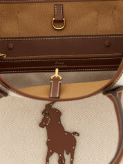 Polo Ralph Lauren Brown Cotton Canvas Tote Bag