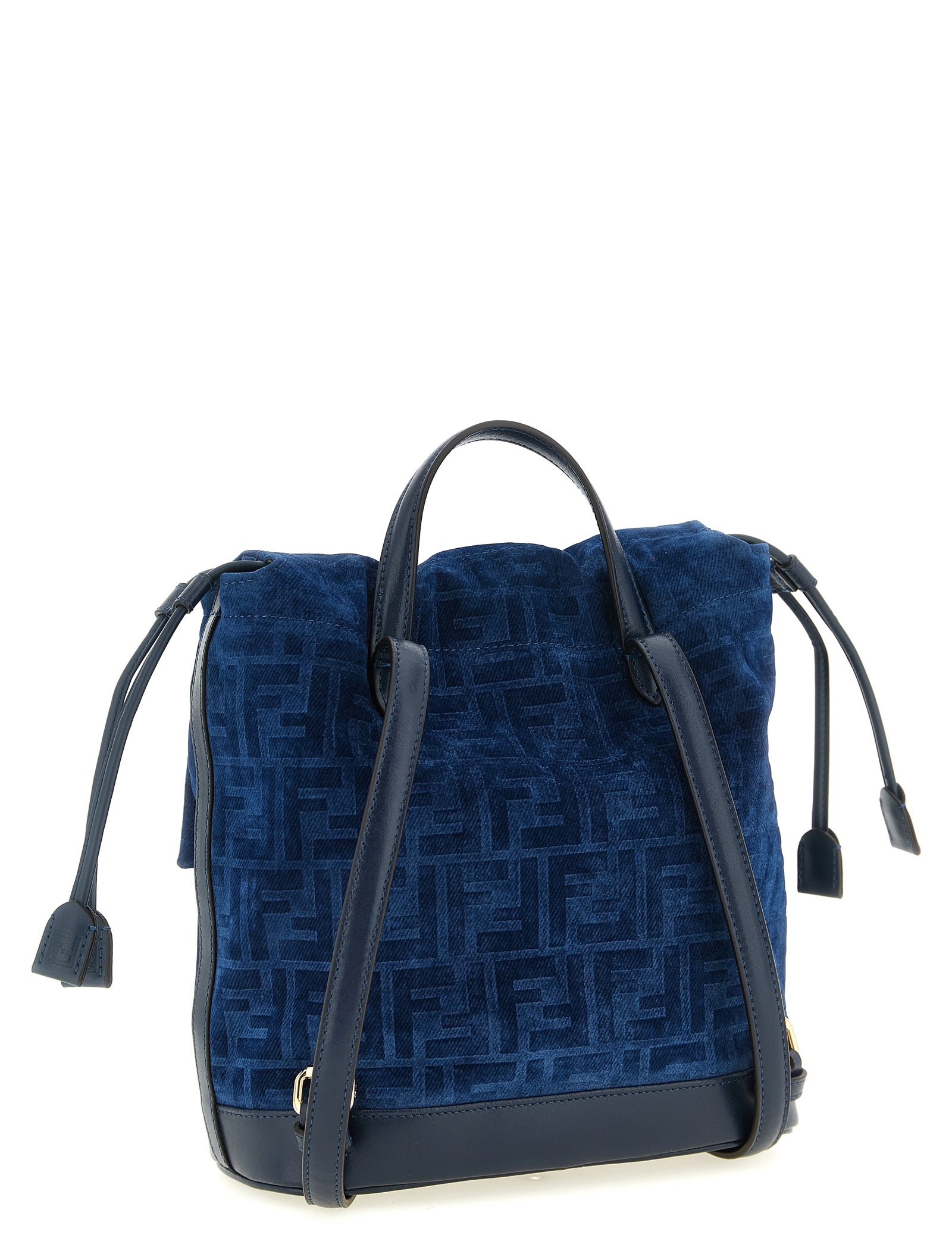 Fendi Blue Cotton Denim Backpack