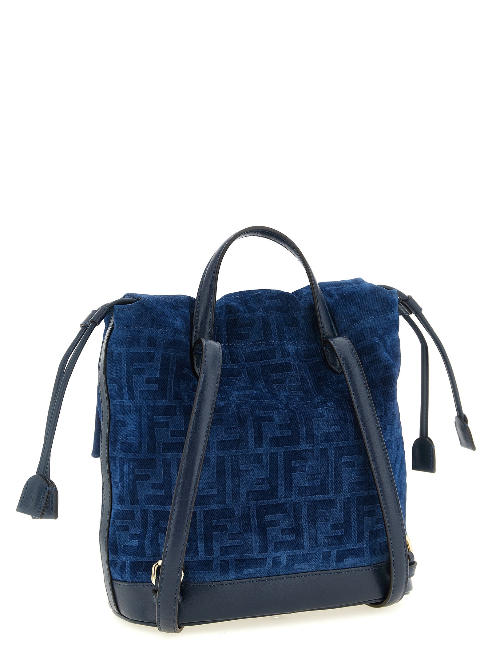 Fendi Blue Cotton Denim Backpack