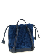 Fendi Blue Cotton Denim Backpack