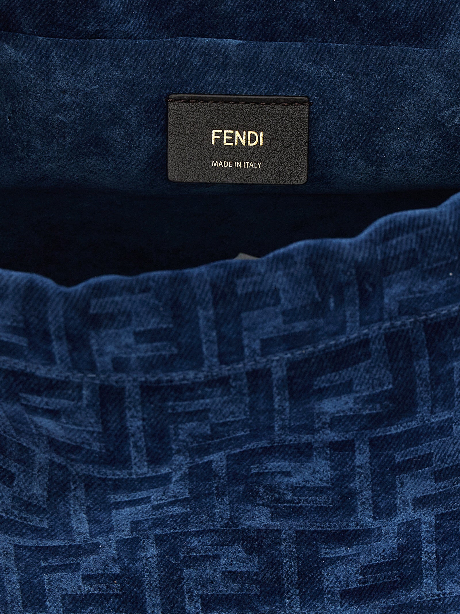 Fendi Blue Cotton Denim Backpack