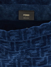 Fendi Blue Cotton Denim Backpack