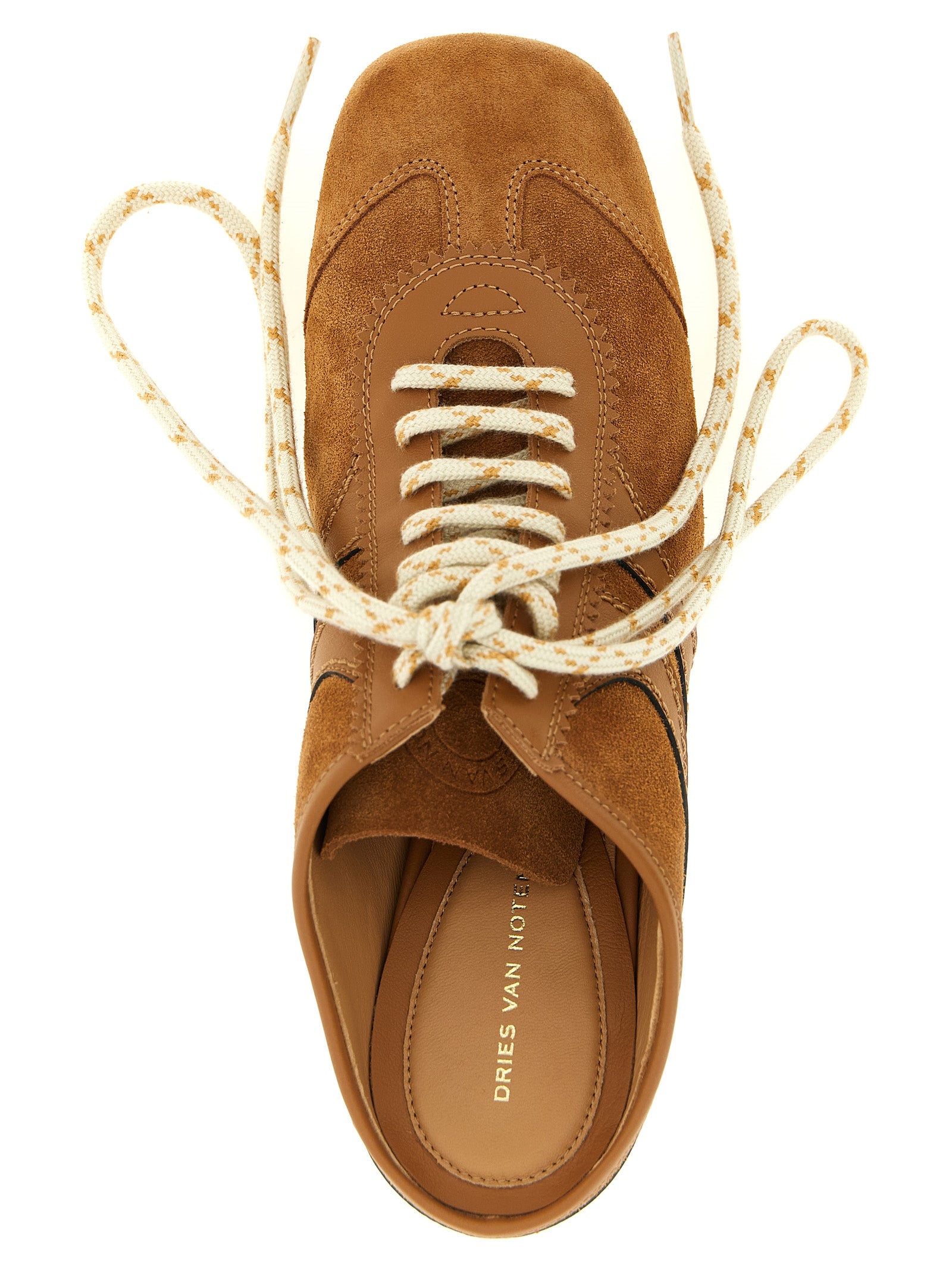 Dries Van Noten Brown Calfskin Platform Sneakers