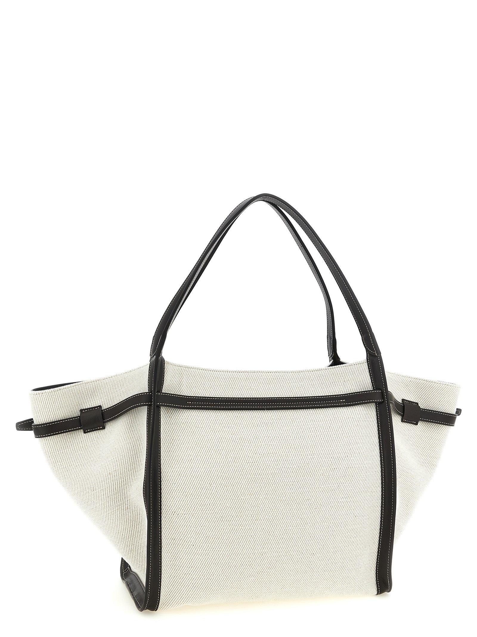 Tod's Multicolor Linen Canvas and Calfskin Tote Bag