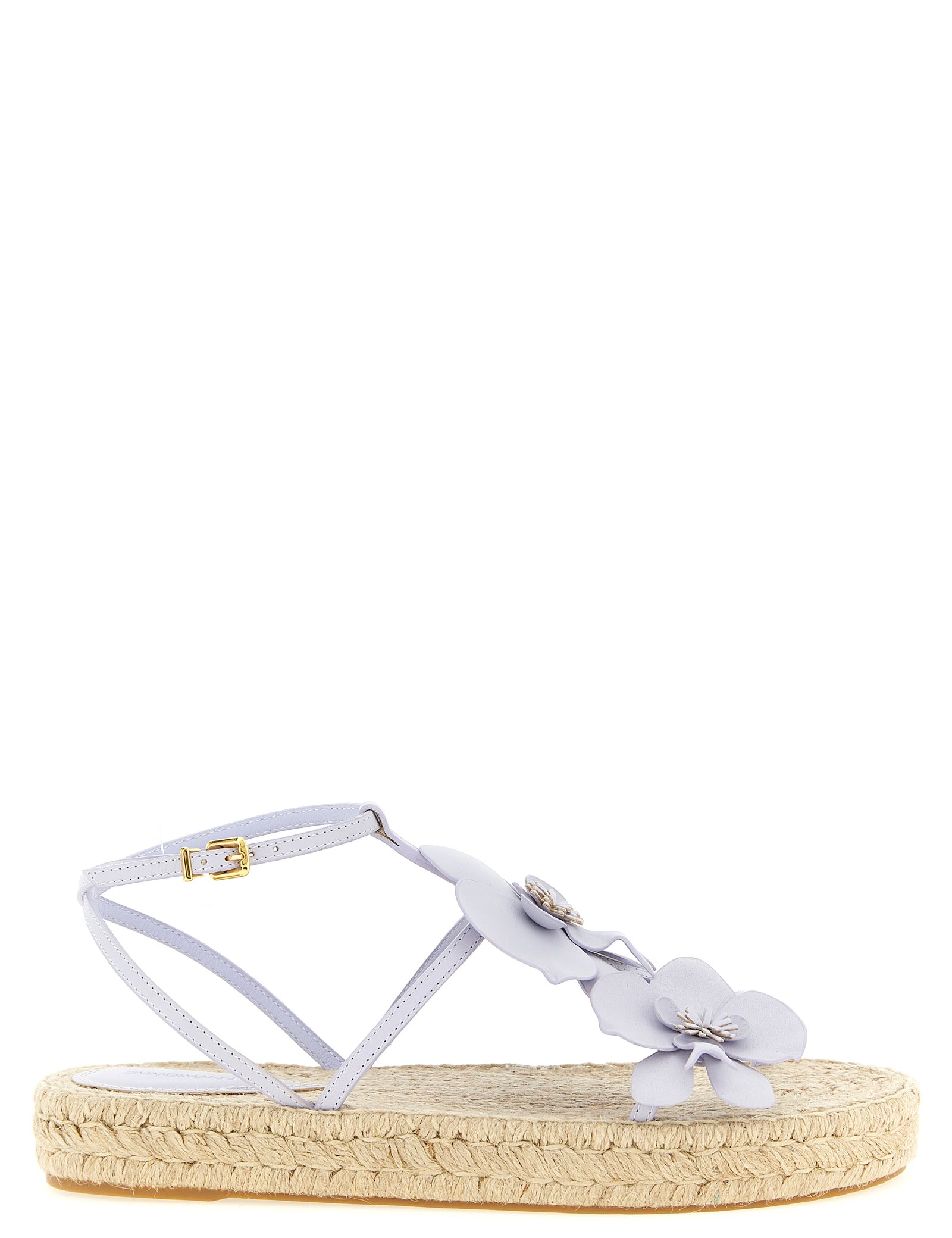 Zimmermann Purple Cow Leather Flat Sandals