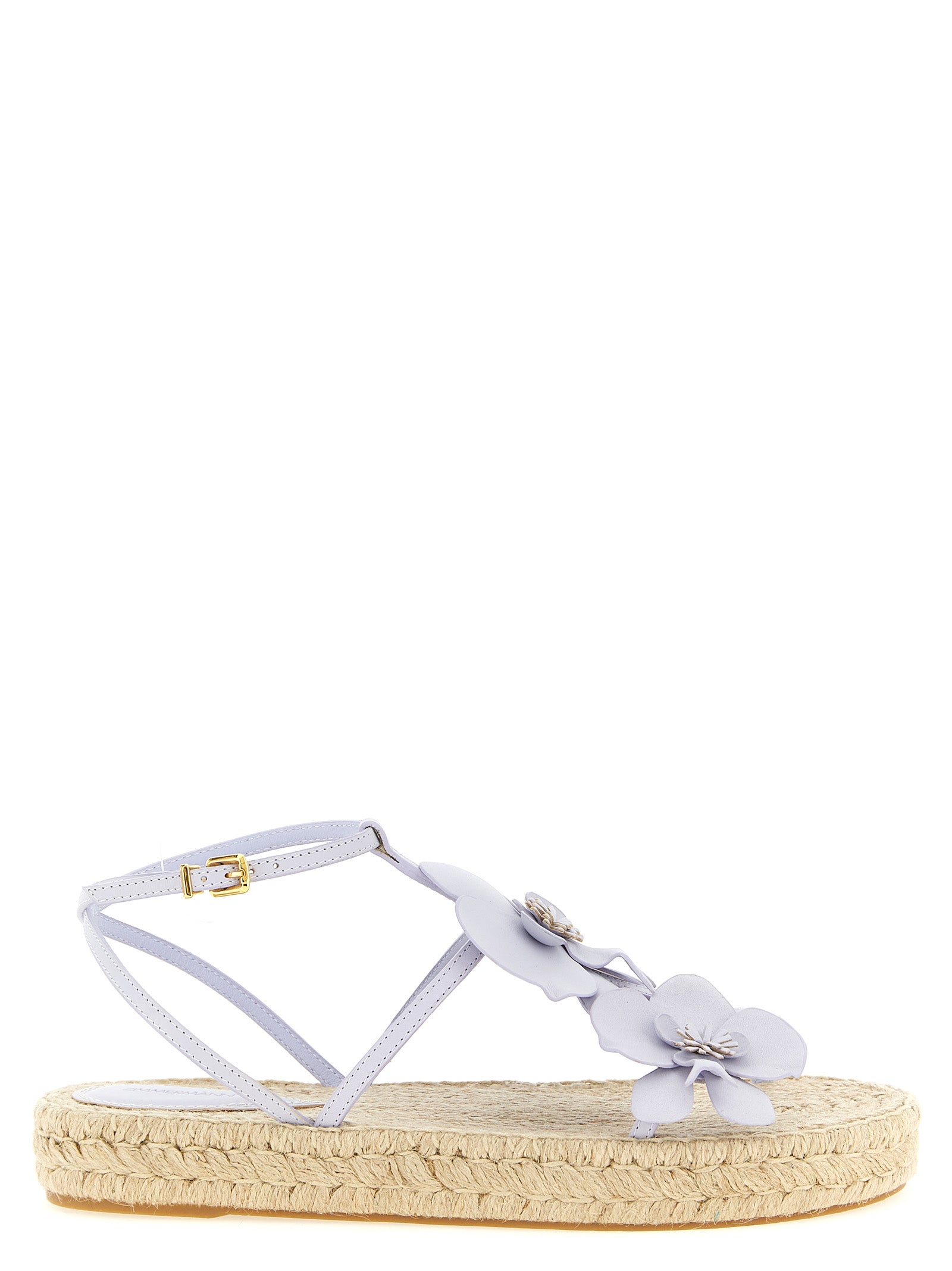 Zimmermann Purple Cow Leather Flat Sandals