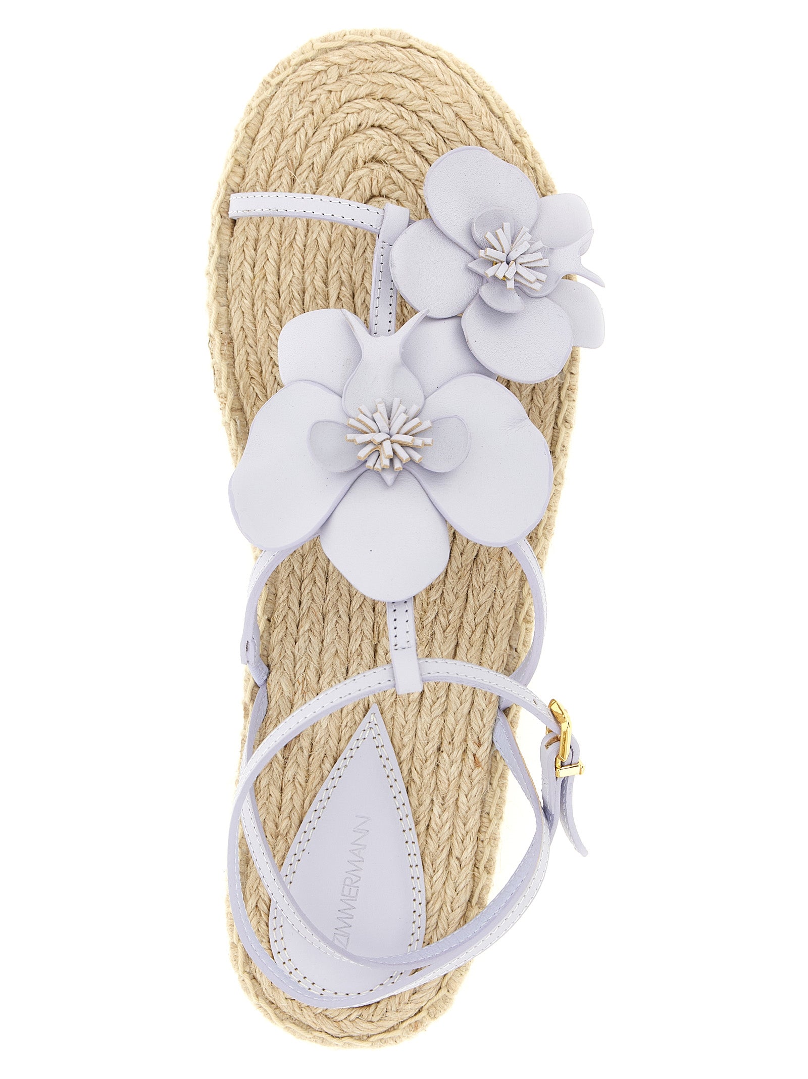 Zimmermann Purple Cow Leather Flat Sandals